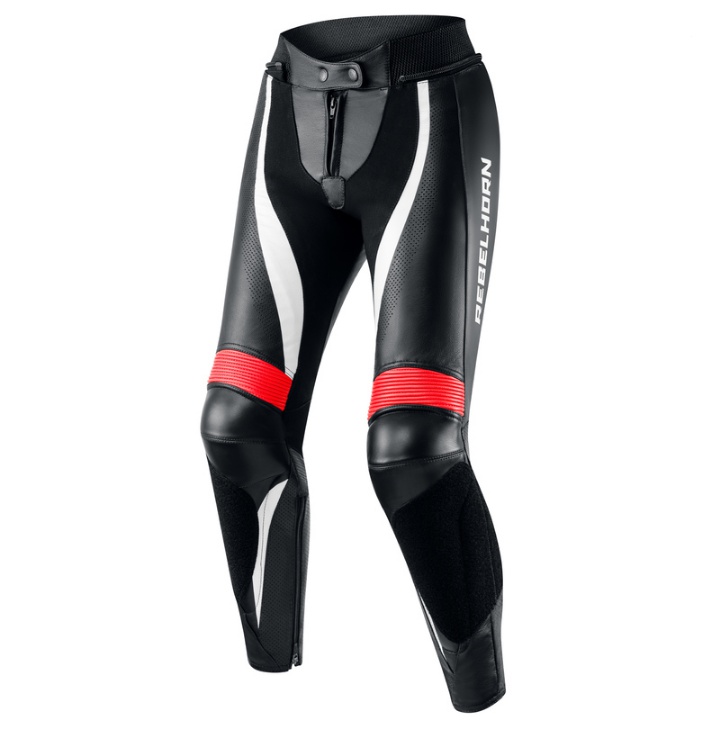 Kožené nohavice Rebel Black Flo Red White