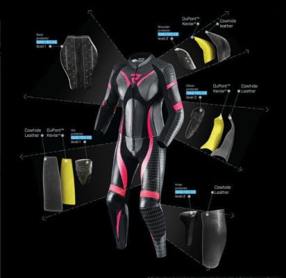 Kožené nohavice Rebel Black Flo Red White