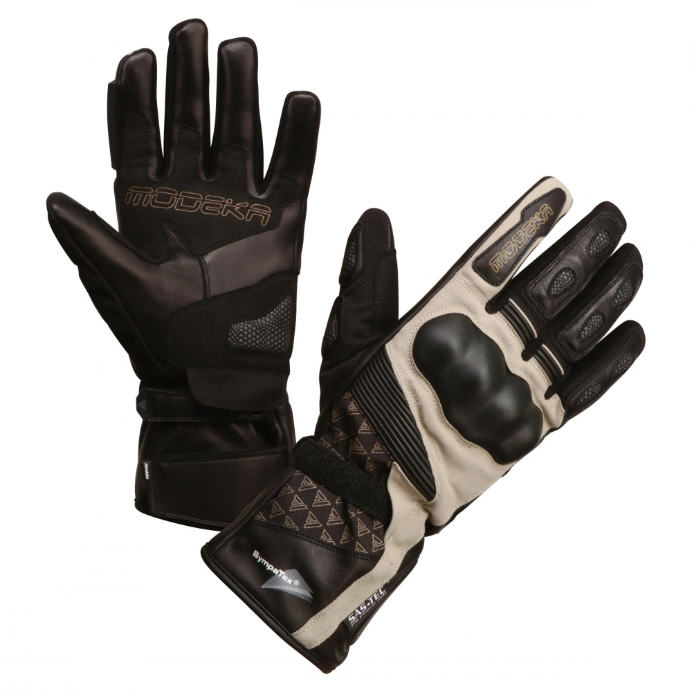Motocyklové rukavice Panamericana čierna/piesková