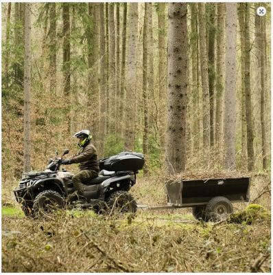 WOOD 550, vozík za štvorkolku čierny